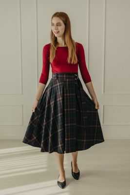 Zavinovací sukně tartan Alice navy